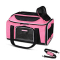 Top-Expandable Small Pet Carrier 17"x12"x8.5" Airline Approved | for JetBlue/Frontier/Spirit Airlines, Lockable Safety Zippers and Anti-Scratch Mesh, Soft-Sided, Pets Under 8 Lbs, Pink - color: Pink, size: 17.0"L x 12.0"W x 8.5"H