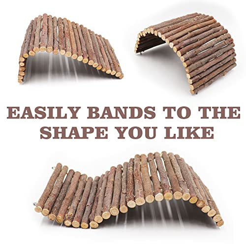 Hermit Crab Climbing Toys, Wooden Hermit Crab Hideout, Reptile Tank Habitat Decor, Bendable Ladder Bridge Tunnel Toys for Lizard Chameleon Hamster Rats Chinchilla Guinea Pig Rabbit Bearded Dragon - style: 19.7×5.9 Inches