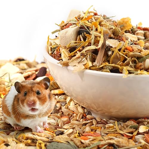 Abizoo Hamster & Gerbil Treat, Natural Health, Gourmet Hamster and Gerbil Food for Small Animals with Seeds, and Grains,Vitamin-Nutrient Fortified