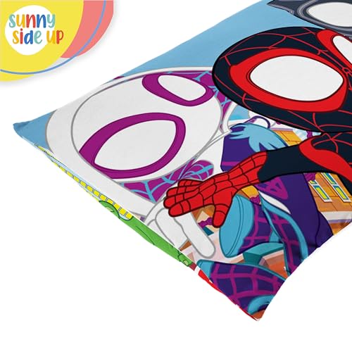 Sunny Side Up Marvel Spidey & His Amazing Friends 2 Pack Reversible Pillowcases - Double Sided Pillow Covers Features Spiderman, Ghost Spider & Miles Morales, Kids Super Soft Superhero Bedding - color: Multi - Spidey & Friends