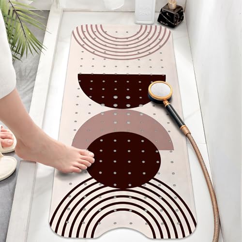 Rainbow Bathtub Mat Non Slip, Baby Bath Mat for Tub Rubber Tub Mat, Kids Bath Mats for Bathroom Modern Abstract Anti Slip Shower Mat with Suction and Drain Holes Machine Washable, 40″X16″ - color: B05, size: 40" x 16" (Rectangular)