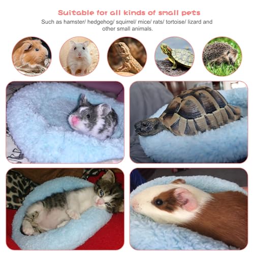 BWOGUE Hamster Bed, Round Velvet Sleep Pad for Guinea Pigs and Rats, 8.7 in | Round Mat for Small Pets, Soft Velvet Comfort, Machine Washable, Cage and Home Use, Hamsters Guinea Pigs - color: Blue