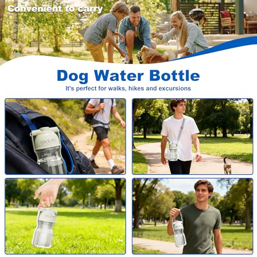 Amerisun Dog Water Bottle, 16.9 OZ Collapsible Leak-Proof Pet Water Bowl | Collapsible Water Bottle,Suitable for Dog, Cat, Puppy, Guinea Pig, Hamster & Bunny. Ideal for Walking, Hiking（A012B-White） - color: A012B-white