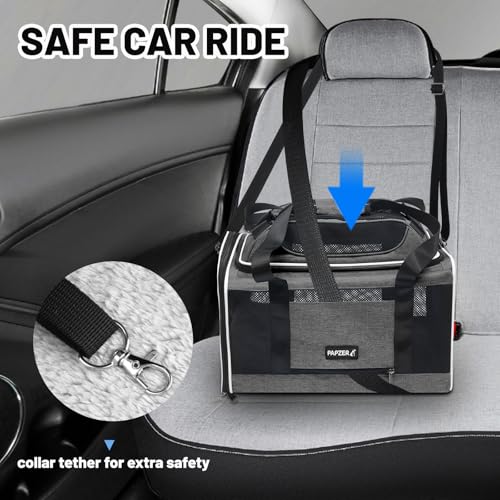 Cat Carrier Top-Expandable 18x11x11, United Delta American Airline Approved | Soft-Sided Small Dog Pet Carry Bag Under-Seat in Cabin, Puppy Airplane Travel Crate TSA Plane Under 10 lbs, Kitten Cage Grey - color: Grey
