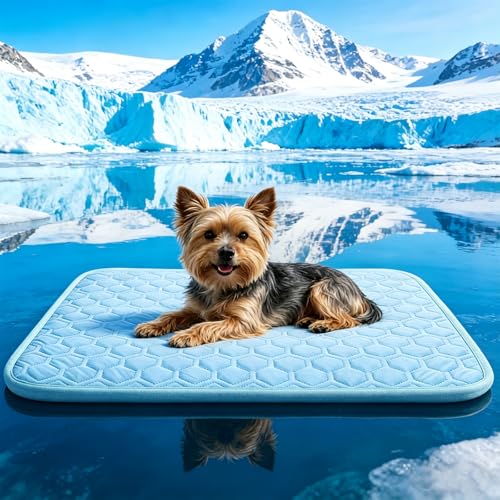 Arc-Chill Dog Cooling Mat, Non-Slip Washable Portable Cool Pad | Cooling Mat for Dogs with Cool fiber Q-Max 0.45 Absorbs Pet Heat Fast, Suitable for Indoor Outdoor Summer Use for Dogs Cats - size: Small