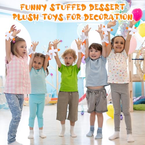 Lenwen 8 Pcs White Goose Stuffed Animals Slap Bracelets for Kids 8.66 Inch Back to School Plush Animal Bracelets Adopt a Goose Party Favors Wrist Slap Snap Band Toy for Boys Girls Birthday Gifts - style: Goose