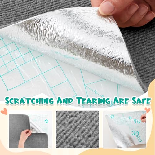 12" x 6.56' Rabbit Scratch Mat,Self Adhesive Bunny Pad, Gray | Cuttable Claw and Teeth Care Rabbit Mat Bunny Rug Chew Toys for Cage Small Animal Scratching Rug for Biting Sleeping Nesting - color: Gray, size: 12 Inch X 6.56 ft