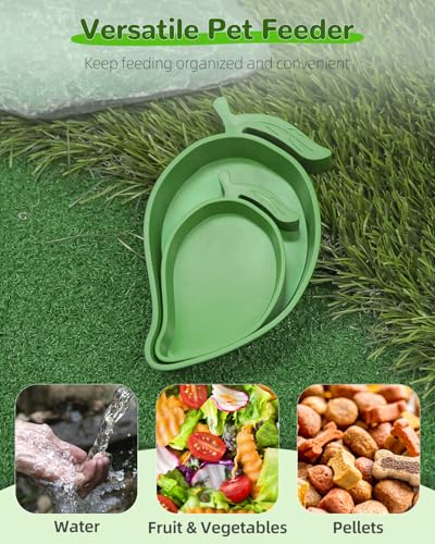 Pawfly 2 Pcs Reptile Water Bowl, Tortoise Water Dish, Food & Water Feeder, Cute Mango Feeding Dish, Tortoise Habitat Accessories for Turtle, Gecko, Bearded Dragon & Lizard, 2 Sizes - color: Mango-Shaped, size: 2 PCS