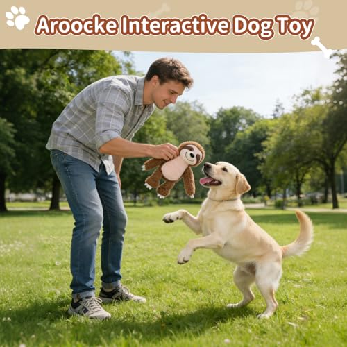 Squeaky Sloth Plush Dog Toy,Sturdy and Soft Stuffed Animal Toy,Interactive Chew Dog Toy,Keeps Them Busy,for Small Medium and Large Dogs Cute Pet Toys