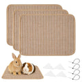 3PCS Rabbit Scratch Mat, Natural Bunny Scratching Pad Claws and Teeth Care Rabbit Mats for Cages Chew Toys for Bunny Pet Cage Bedding for Biting Sleeping Nesting (11x14 inch) - size: 11x14 inch