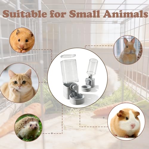 Hanging Automatic Pet Food Water Dispenser, Auto Gravity Pet Feeder and Waterer Set, Cage Cat Food Bowl Dog Feeding Station for Small Dog Cat Rabbit