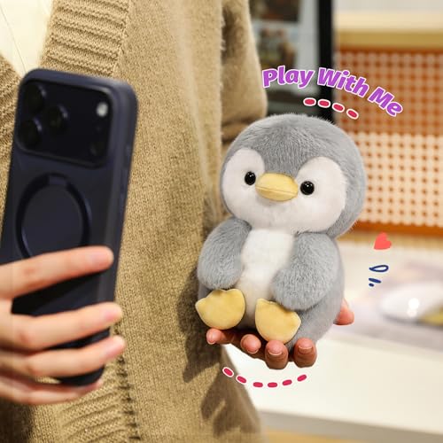 Ditucu Palm-Sized Penguin Stuffed Animals Cute Soft Plush Doll Small Plushies Toys Gifts for Kids Grey 6 inch - style: Penguin B