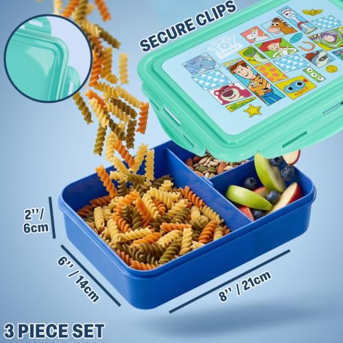 Get Trend Toy Story Boys Lunch Box 3Pc Set | Kids Insulated Lunch Bag with BPA-Free Water Bottle and Bento Box, Back to School Woody & Buzz Lightyear Gifts for Boys - color: Blue/Multi Toy Story