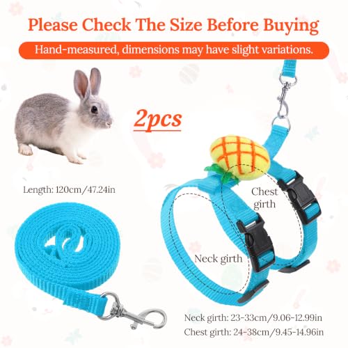 2PCS Bunny Harness and Leash Guinea Pig Leash | Kitten Harness and Leash Set for Guinea Pig Ferret Cat Puppy Duck Small Pets Outdoor Walking - style: B