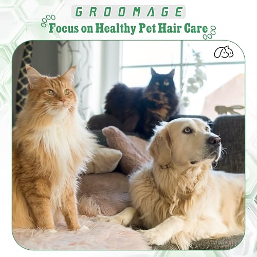 Slicker Brush for Long-Haired Dogs & Cats, Professional Dog Grooming Brush for (Goldendoodles, Poodles, Labradoodles), Large Pets Pin Tips Brushes with Natural Beech Wood Ergonomic Handle