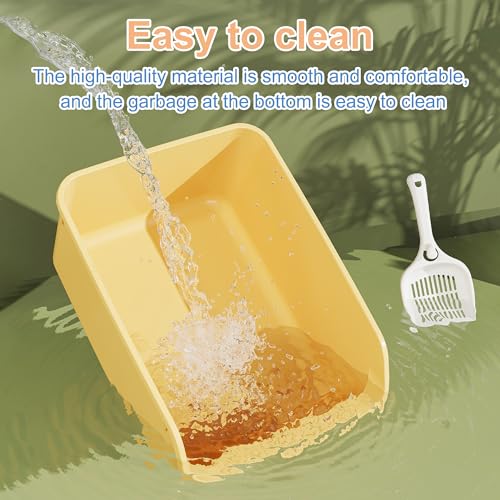 Rabbit Litter Box with Low Entry, High Back Splash Guard for Guinea Pigs, Hamsters, Hedgehogs, Chinchillas & Small Animals, Easy Clean Potty Training Pan for Cage (Yellow) - color: Yellow