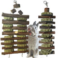 Hamiledyi Bunny Chew Toy for Teeth,Guinea Pig Natural Organic Fruitwood Sticks with Grass Cake for Rabbits,Chinchillas,Gerbils, Squirrels, Hamsters, Chewing/Improve Dental Health - style: Style E