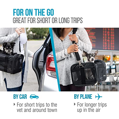 Sherpa Original Deluxe Travel Pet Carrier, Airline Approved & Guaranteed On Board - Black Lattice, Small - color: Black Lattice, size: 15.0"L x 10.0"W x 8.5"H