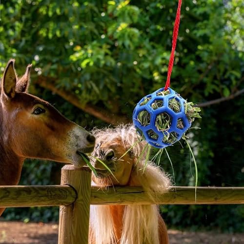 2pcs Hay Ball for Horses to Play with Relieve Stress Hay Feeder Ball Goat Feeder Hanging Feeding Toy Horse Treat Hay Feeder Toy, Durable TPR Feeding Horse Goat Sheep Relieve Stress
