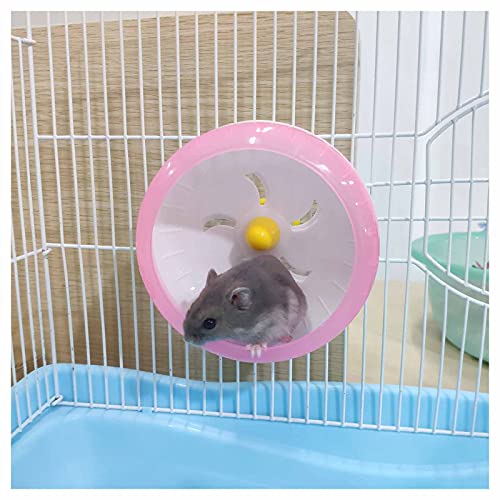 WishLotus Hamster Running Wheel, Silent Jogging Exercise Toy Hamsters Cage Accessory for Drawf Hamster Golden Silk Shih Tzu Bear (Pink) - color: pink,12cm