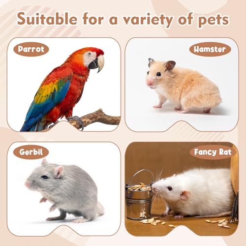 Dansydaisy 2 Pack Hamster Tunnel Tube Toy - 7.5" Natural Corrugated Cardboard Chew Toy & Hideout - Safe for Syrian Hamsters, Gerbils, Rats, Mice, Parrots, and Other Small Pets