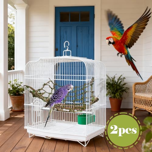 2 Packs Pet Bird Climbing Rope Net Small Animal Rope Net Bird Climbing Net for Rats Parakeet Cockatiel Cockatoo Conure African Grey Budgie (XS 7.87 * 7.87inch) - size: XS