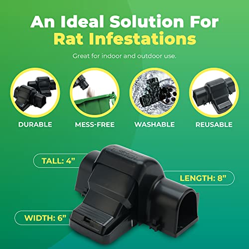 Rat Traps Indoor and Outdoor - Dual-Entry Large Rat Trap Outdoor and Indoor for Home, Garden and Restaurant with 99.9% Trap Rate | Easy to Use Rodent Traps with Safe Hands Free Design - UCatch - size: Pack of 2