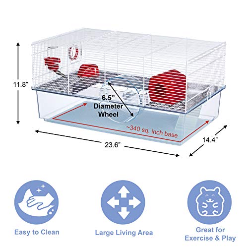 MidWest Homes for Pets Brisby Hamster Cage - color: White, size: 23.6"L x 14.4"W x 11.8"H