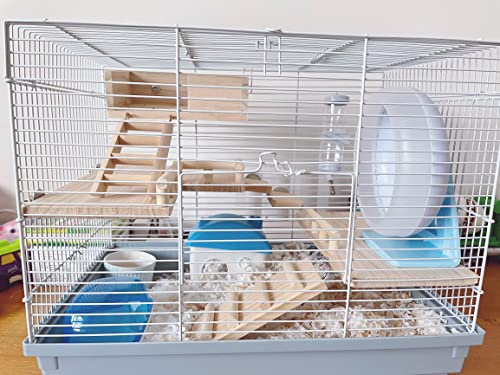 Wooden Platform with Ladder, Pet Activity Structure, Bird, Chinchilla, Guinea Pig, Hamster, Rat Cage Accessories
