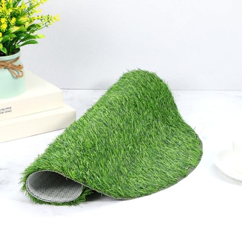 Simulated Grass Round Table Mat 20 Inch Artificial Grass Tabletop Decor for Wedding Party Banquet Indoor Outdoor Use, PVC Placemat