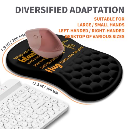 Ergonomic Joint Wrist Support Mouse Pad with Memory Foam Cushion Massage Bump, Carpal Tunnel Pain Relief Mousepad Slope Design for Wrist Rest, 11.8x7.9 in, Hug You and Me - color: Hug You and Me