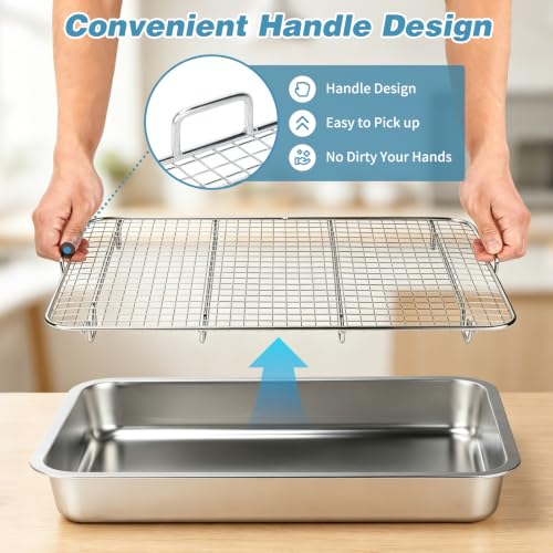 FHTONGE Extra Large Stainless Steel Rabbit Litter Box, Metal Bunny Toilet | Large Sifting Grid, Odor Control, Easily Clean, Low Entry Litter Pan, Pet Train Tray for Small Animl Guinea Pig Ferret Rodent - size: 23.6x15.8x2.8"(60x40x7cm)