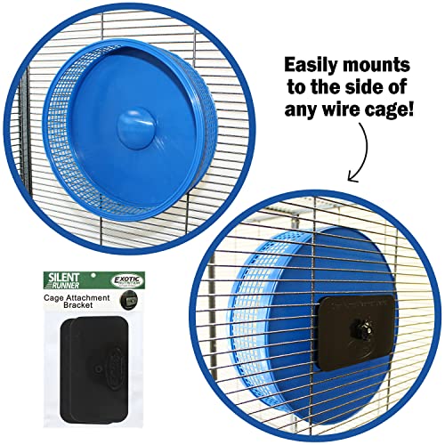 Silent Runner Pro | Sugar Glider Exercise Wheel (Blue with Attachment) - color: Blue with Attachment