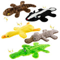 No Stuffing Dog Squeak Toys, 5 Pack Chew Toys for Small to Large Puppies | Durable Plush Puppy Teething Toys, Interactive to Keep Pets Busy, Toss Fetch Tug Play, Best Birthday Gift - color: Black, dark brown, green, yellow, coffee