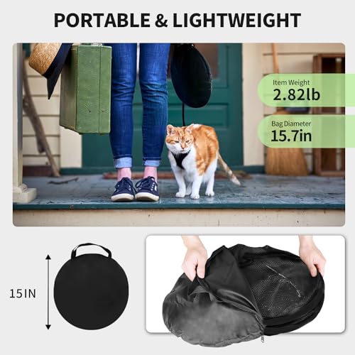 Outdoor Cat Enclosures, Portable Cat Tent for Outside Enclosure for Indoor Cats, Catio Outdoor Cat Enclosure for Kitty and Small Animals, Cat Playpen with Tunnel, Storage Bag