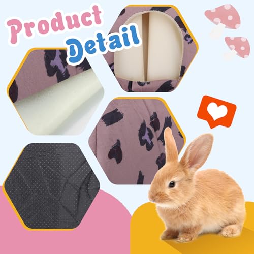 2-Pack Guinea Pig Hideout with Tunnel, Warm Lightweight Small Animal Bed, Easy to Clean Guinea Pig Bed for Rabbits Hamsters Chinchillas - color: PinkHeart