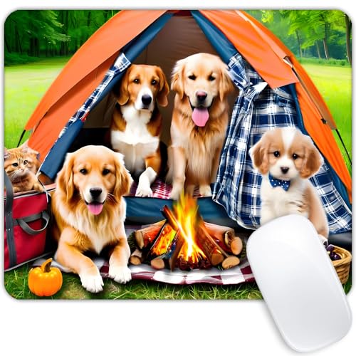 Dog Camping Mouse pad Customized Mousepad Non-Slip Rubber Base Mouse Pads for Computers Laptop Office Desk Accessories Mouse pad - color: Dog camping