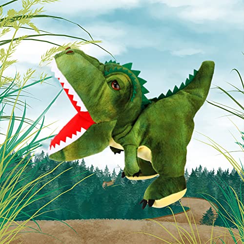 Easfan Dinosaur Hand Puppet with Movable Mouth Plush Toy Gift for Kids 11" | Role play preschool teaching, cute dinosaur stuffed animal, creativity imagination, Easter Christmas birthday holiday gift - style: Dinosaur