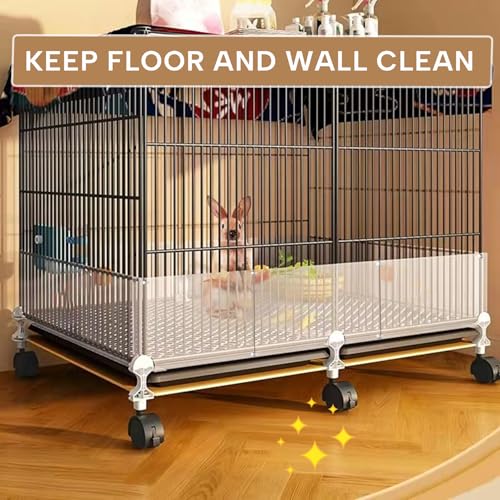 KEYIDE 12 Pcs Urine Guard for Rabbit, Guinea Pig, Ferret Transparent 12'' x 10'' Plastic Sided Liner Cage Accessories Prevent Scatter