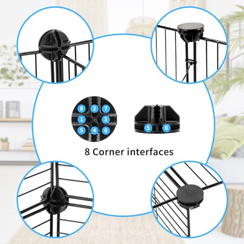 C&C Cage for Guinea Pigs, Guinea Pig Playpen with Mat, 12 Panels | 12 x 12 in, Waterproof Red and Blue Mats, 30 Cable Ties, 24 Connectors, DIY Cage Setup, Guinea Pigs and Rabbits - style: 12 Panels