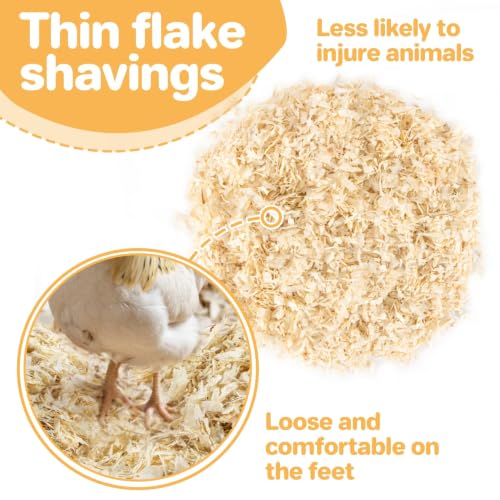 Sukh 31 OZ Chicken Coop Bedding - Aspen Shavings Small Animal Bedding | Odor Control Nesting & Winterizing Supplies for Chicken House, Small Pets, Guinea Pig, Rabbit, Chinchilla, Bird & Gerbil