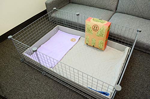 GuineaDad Original Reusable Cage Liner – Purple Fleece Bedding with Burrowing Pocket – Extra Absorbent Core & Waterproof Bottom – Fits C&C 2x4 Guinea Pig Cages – Small Animal Supplies