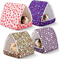 Cinnvoice 4 Pcs Guinea Pig Hideout, Guinea Pig Bed Tunnel, Rabbit Washable Small House Cage Accessories for Bunny Hedgehog Mouse Chinchillas Hamsters Ferrets Bearded Dragons Rats (Classic,9.8 in) - size: 9.8 in, style: Classic