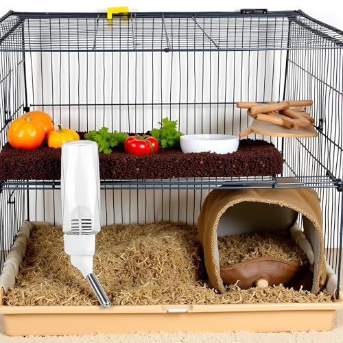 80 ml- No Drip Water Dispenser for Small Animals - Transparent Hanging Bottle for Rabbits, Guinea Pigs, Hamsters, Mice, and Ferrets - Leak Proof with Filter, Water Bottles