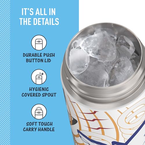 THERMOS FUNTAINER Water Bottle with Spout, 16oz, Sonic | Kids Stainless Steel Insulated Water Bottle, Keeps Drinks Cold Longer for School & Play, BPA-Free - color: Sonic, size: 16 Ounces