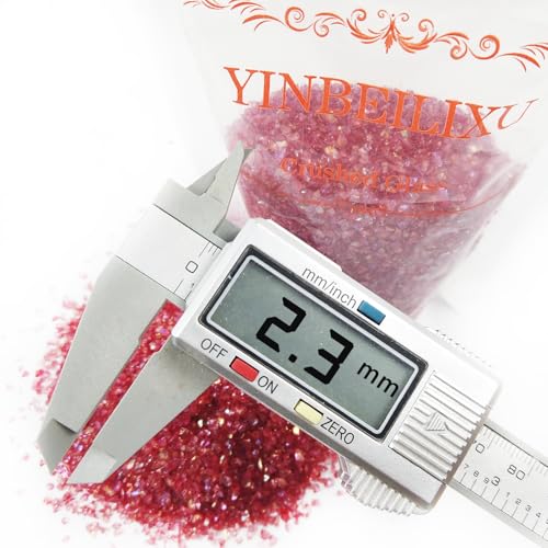 Crushed Glass Glitter, Broken Stones Shattered Glass Chips for Resin Art Crafts, Epoxy Resin Supplies, Geod Painting, DIY Art Projects, Jewelry Making, 2-4mm, 200g/7oz (Red) - color: Red
