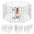 Foldable Outdoor/Indoor Pet Playpen with Gate, Available in 30 Inch Height Metal Portable Kennel, Heavy-Duty Exercise Fence Cage 8 Panels for Medium Dog, Animals - style: 30 Inch