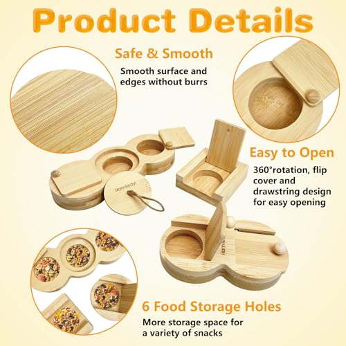 Hamiledyi 3 Pack Guinea Pig Foraging Toys Interactive Wooden Rabbit Enrichment Toys Hamster Hide Treats Snuffle Puzzle Game for Chinchilla Bunny Rat Gerbil