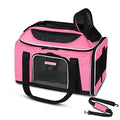Top-Expandable Small Pet Carrier 17"x11"x9.5" Airline Approved | for Alaska Airlines, Lockable Safety Zippers and Anti-Scratch Mesh, Soft-Sided, Pets Under 10 Lbs, Pink - color: Pink, size: 17.0"L x 11.0"W x 9.5"H