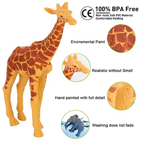 Tudoccy Safari Animals Figures Toys with Sound Book,Zoo Animal for Kids | Realistic Wild Plastic Animal Figurines- Educational Learning Toys Gift Playset for 3+ year old Boys Girls Toddlers